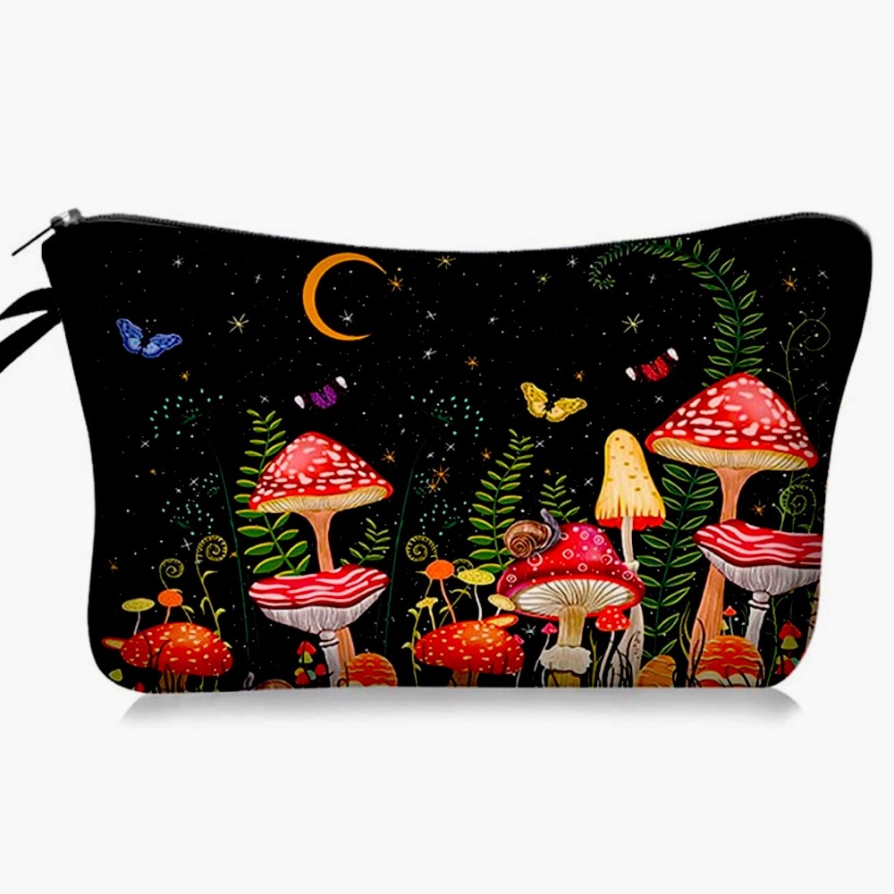 Mushrooms Moon Makeup Bag New